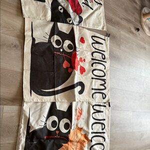 3 House Flags Welcome Cat Fall Holiday Valentines 
28x40